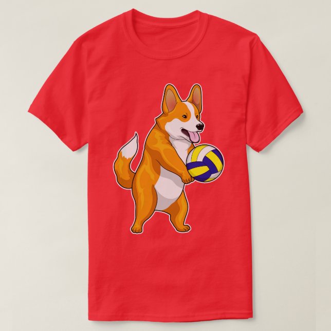 Corgi Volleyball T-Shirt (Design Front)