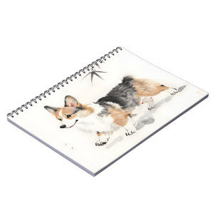 Corgi Watercolor – Whimsical Japanese Ink Dog Art Notebook