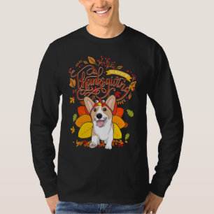 Corgi Wearing Turkey Hat Fall Autumn Thanksgiving T-Shirt
