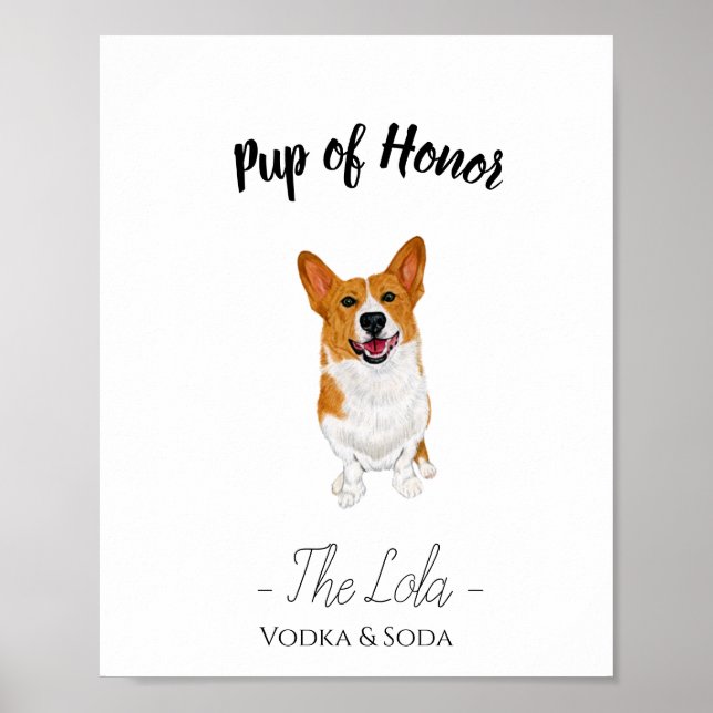 Corgi Wedding Drink Sign (Front)