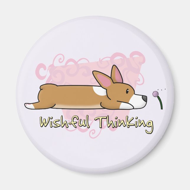 Corgi Wishful Thinking Magnet (Front)
