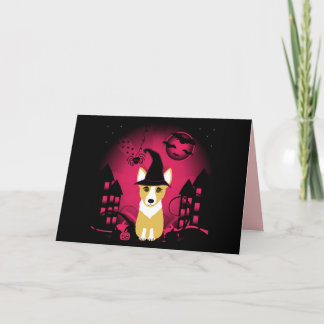Corgi Witch Card