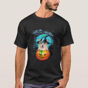 Corgi Witch Hat Pumpkin And Blue Moon Halloween T  T-Shirt