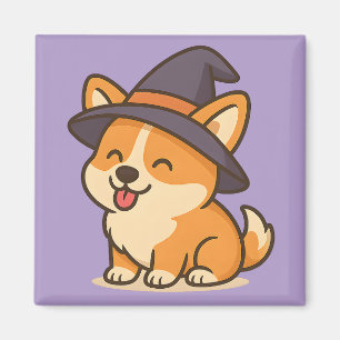 Corgi Witch Magnets Cute Magical Kitchen Decor