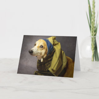 Corgi with a Pearl Earring greeting card