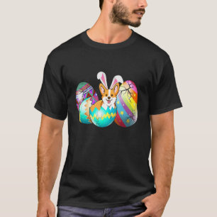 Corgi With Bunny Ears Eggs Easter Day Boys Girls K T-Shirt