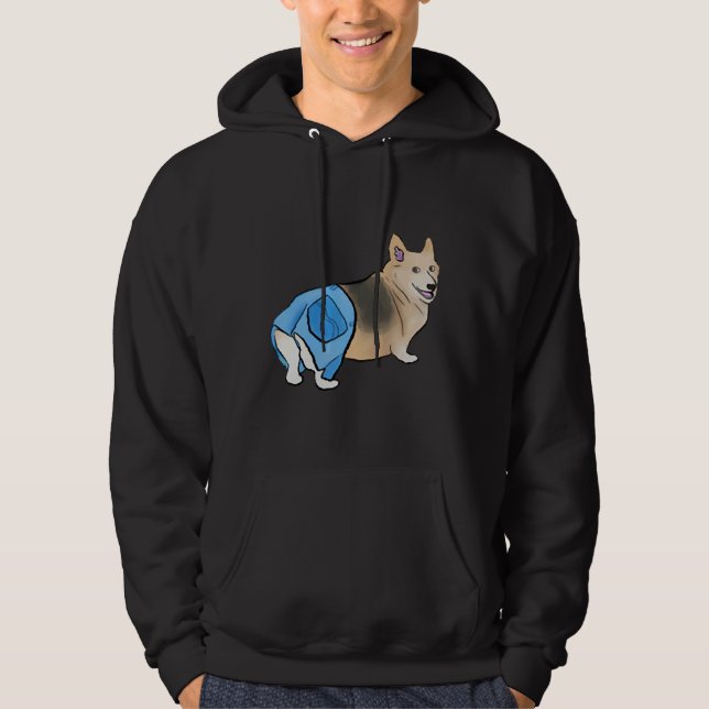 Corgi With Pants Hoodie (Front)