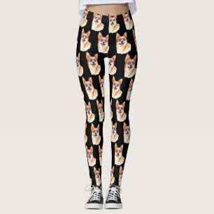 Corgi with pink sunglasses leggings