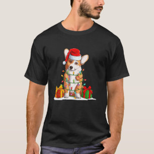 Corgi With Santa Hat Corgi Christmas Pajama 1 T-Shirt