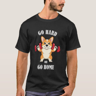 Corgi Workout Lifting Dumbbells Weightlifting Funn T-Shirt