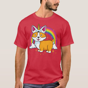 Corgicorn Funny Corgi Unicorn Rainbow for Kids Cut T-Shirt