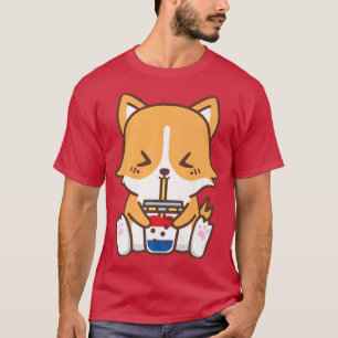 Corgie Bubble tea 4th of July USA America Patrioti T-Shirt