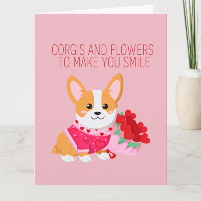 Corgis and Flowers Galentine's Day Card (Front)