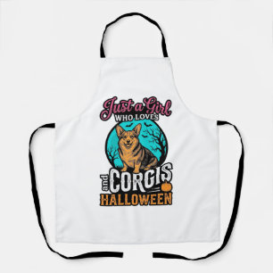Corgis and Halloween Girl Vintage Engraving Shirt  Apron