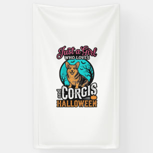 Corgis and Halloween Girl Vintage Engraving Shirt  Banner