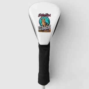 Corgis and Halloween Girl Vintage Engraving Shirt Golf Head Cover