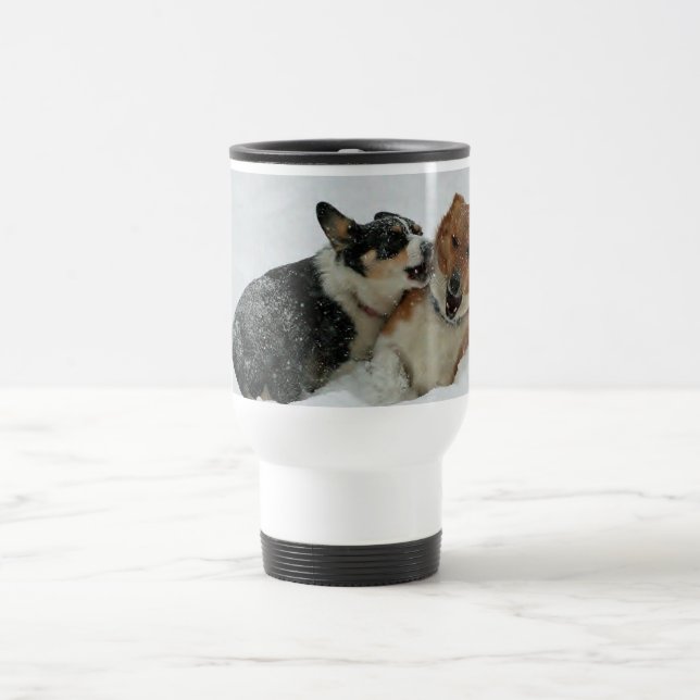 Corgis at Play Travel Mug (Center)