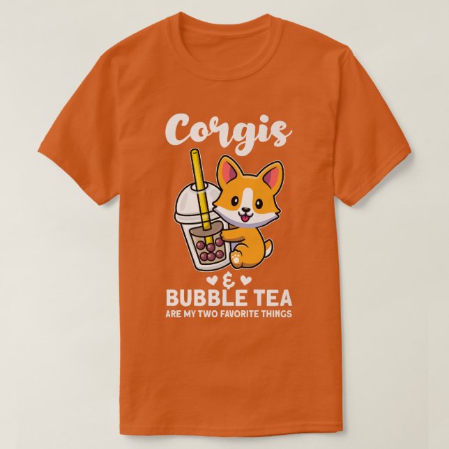 Corgis & Bubble tea Corgi Premium  T-Shirt (Design Front)