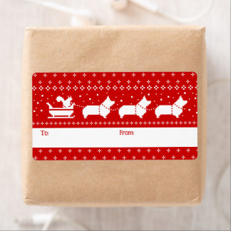 Corgis Christmas Sleigh Dogs Holiday To From