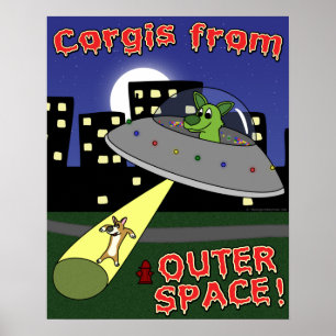 Corgis from Outer Space Poster