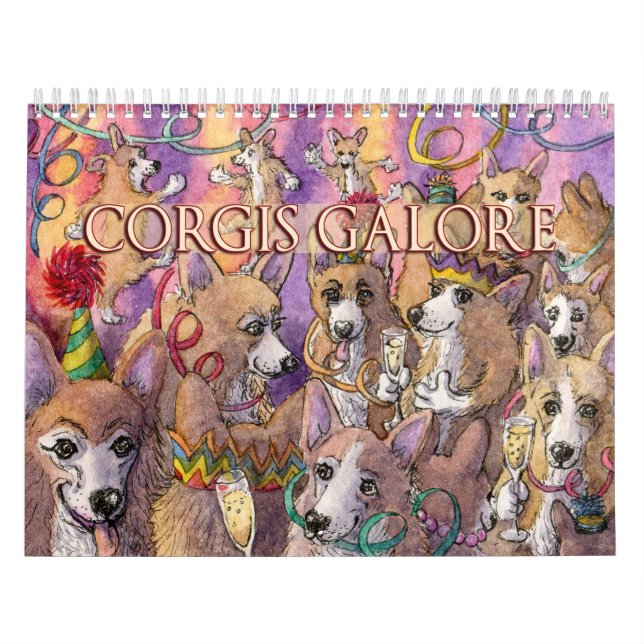 Corgis Galore - dogs having fun - calendar (Cover)