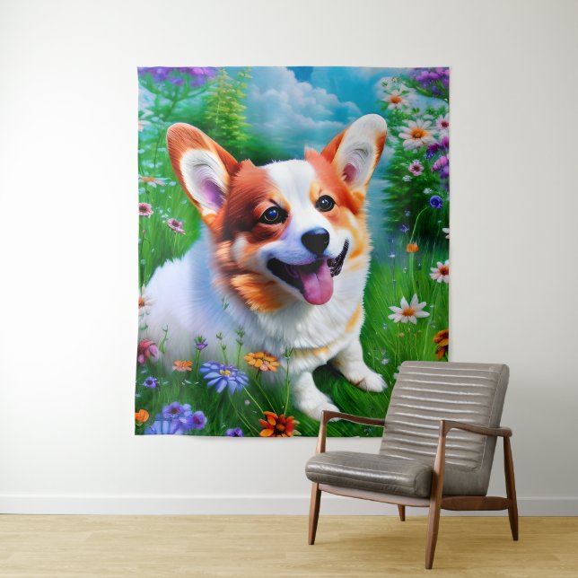 Corgi's Garden Tapestry (In Situ)