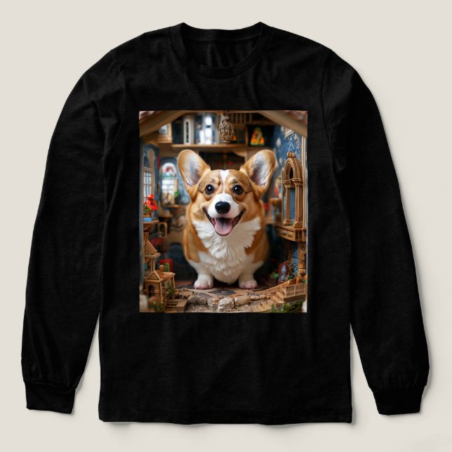 Corgis house Tri-Blend shirt (Design Front)