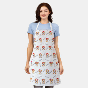 Corgis in Santa Hats Christmas Pattern Apron