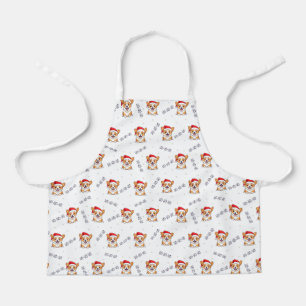 Corgis in Santa Hats Christmas Pattern Apron