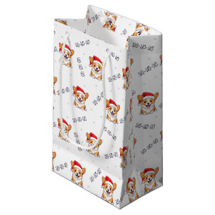 Corgis in Santa Hats Christmas Pattern Small Gift Bag