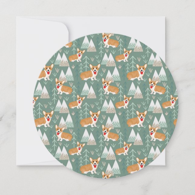 Corgis in the Mountains Forest Pattern (Front)