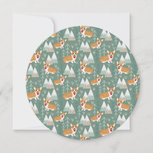 Corgis in the Mountains Forest Pattern