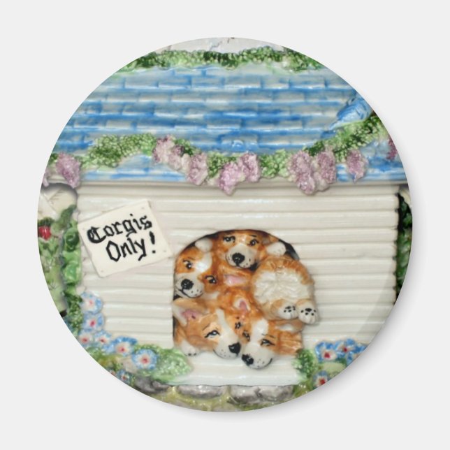 "Corgis Only!" Corgi Magnet (Front)