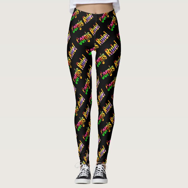 Corgis Rule Leggings (Front)