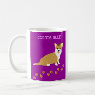 Corgis Rule Purple Coffee Mug