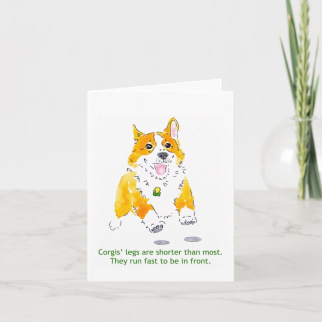 Corgis Run Fast Card (Front)