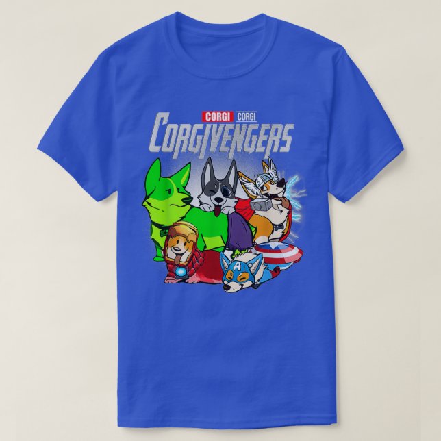 Corgivengers Funny Dog Corgi Gift T-Shirt (Design Front)