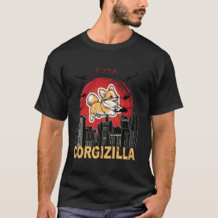 CorgiZilla Funny Japanese Corgis T-Shirt