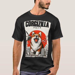 Corgizilla Funny Japanese Style T-Shirt