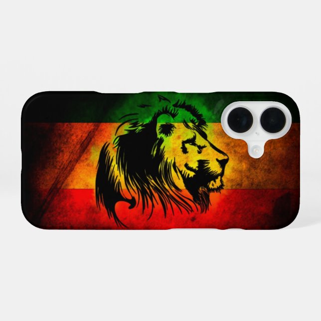 cori rasta reggae graffiti flag lion iPhone 16 case (Back Horizontal)