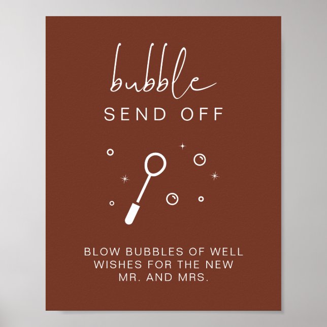 CORIANDER Bohemian Bubble Send Off Wedding Sign (Front)
