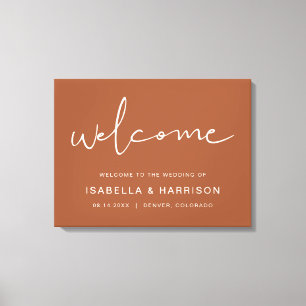 CORIANDER Bohemian Terracotta Wedding Welcome Canvas Print
