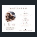 CORIANDER Boho 1 Photo Pet Signature Drink Bar  Poster<br><div class="desc">This signature drink sign features one photo slot, an edgy handwritten font, and a modern minimalist design with a boho rust and white colour combo. Easily change the font and background colour to match your event. This sign is perfect for adding either a photo of the bride and groom, kiddos,...</div>