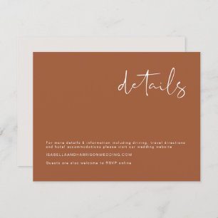 CORIANDER- Boho Burnt Orange Modern Minimal Detail Invitation