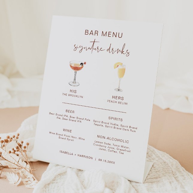 CORIANDER Boho Cocktail Signature Drink Bar Menu  Pedestal Sign (Creator Uploaded)