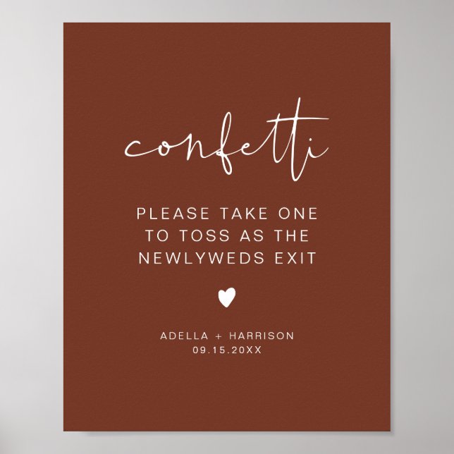 CORIANDER Boho Rust Confetti Toss Sign (Front)