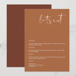 CORIANDER Boho Terracotta 5x7" Let's Eat Menu