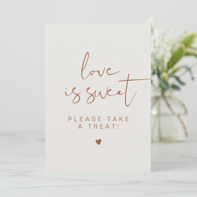 Coriander Boho Terracotta Love is Sweet Favour Sig Invitation (Standing Front)
