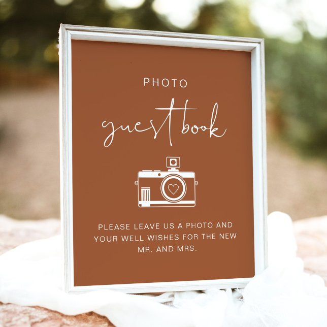 CORIANDER Boho Terracotta Photo Guest Book Sign (Creator Uploaded)