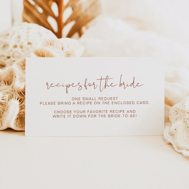 CORIANDER Boho Terracotta Recipes for the Bride Enclosure Card (Creator Uploaded)